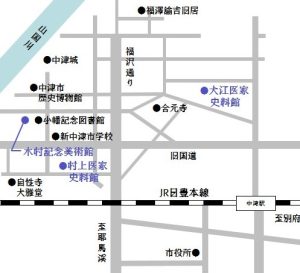 無料開放3施設地図